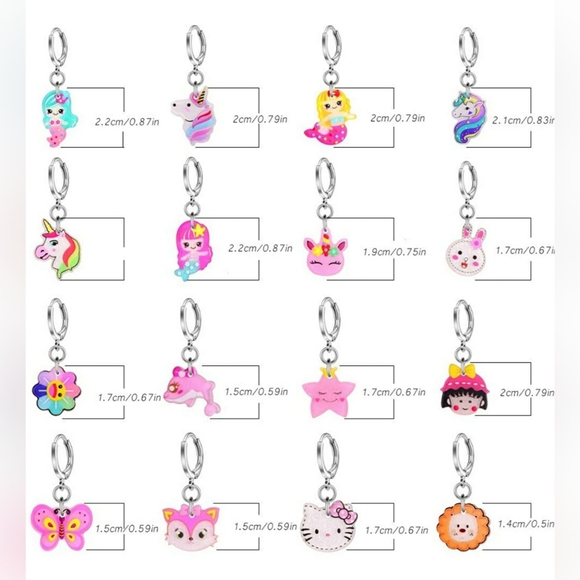 Hypoallergenic Acrylic Dangle Hoop Earrings - Picture 2 of 2